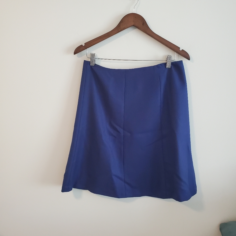 NWT Brooks Brothers 346 wool blend skirt blue lined business casual zip size 6